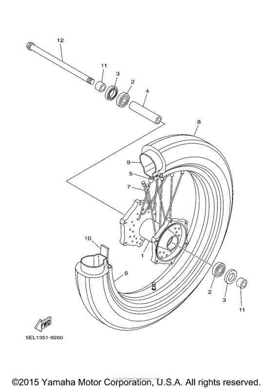 XVS1100MC Переднее колесо