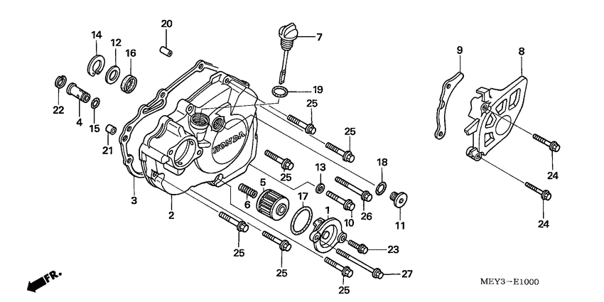 L. crankcase cover