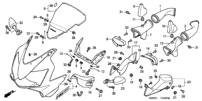 Upper cowling assy