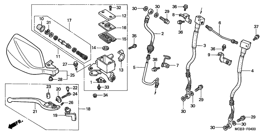 Fr. brake master cylinder