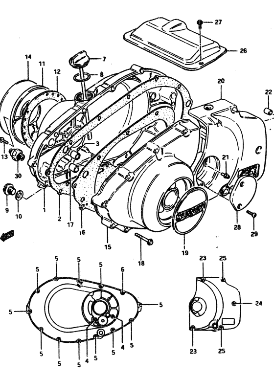 Crankcase cover ass`y  (v