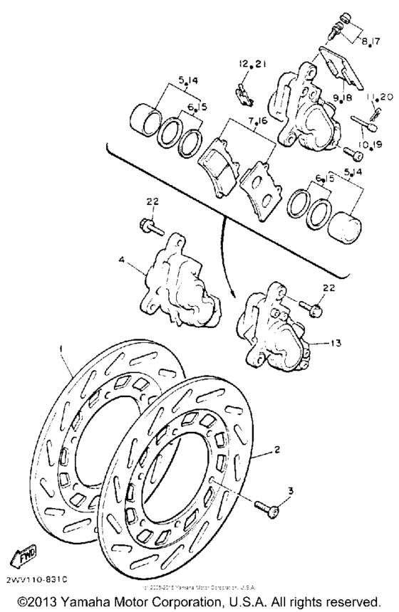 XVZ13DEC Передний суппорт