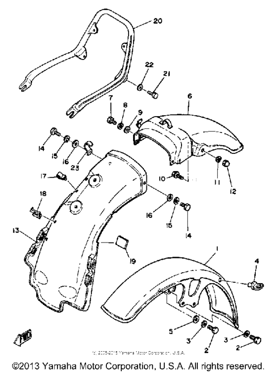 Front fender-rear fender
