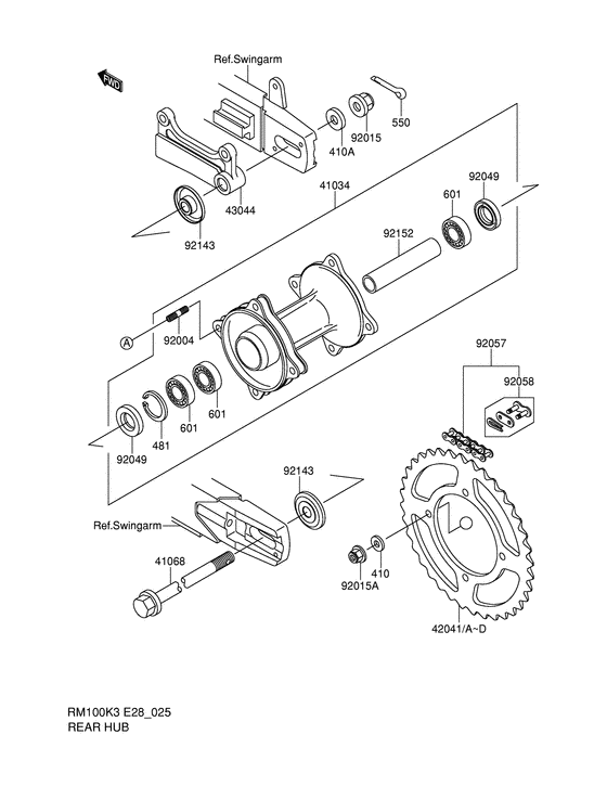 RM100 Задняя втулка