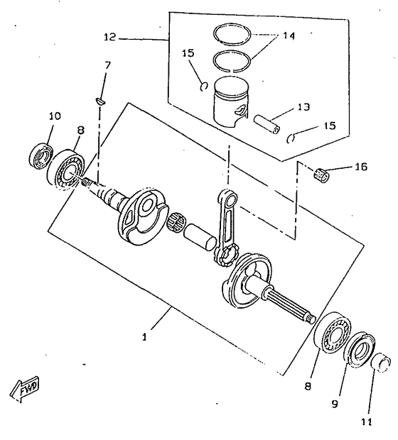CW50RSX Коленвал и поршень