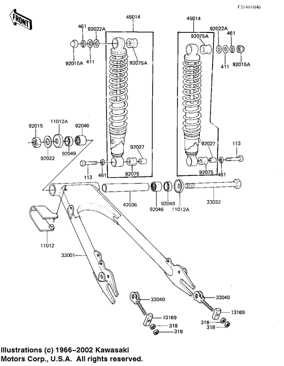 Swing arm/shock absorbers