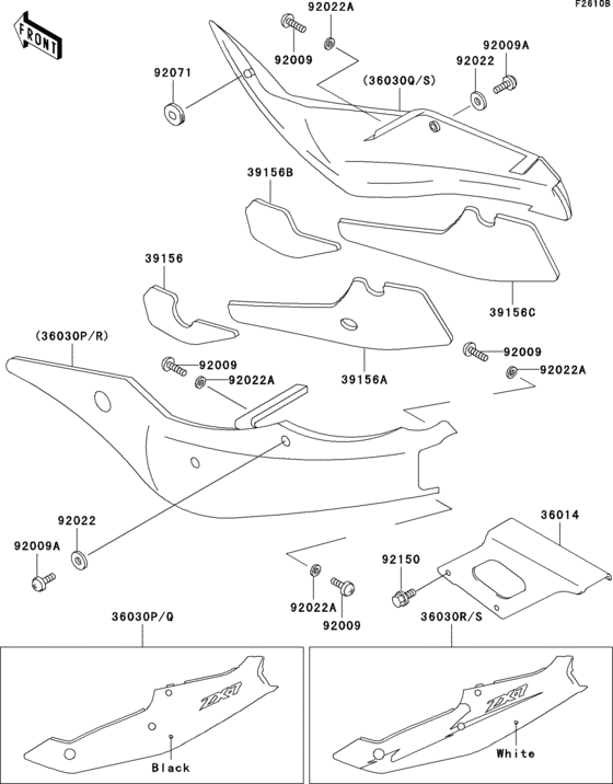 Side covers/chain cover(zx750-l3)