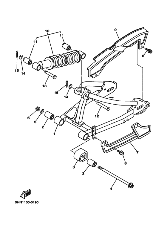 TT-R90 Задний рычаг и подвеска