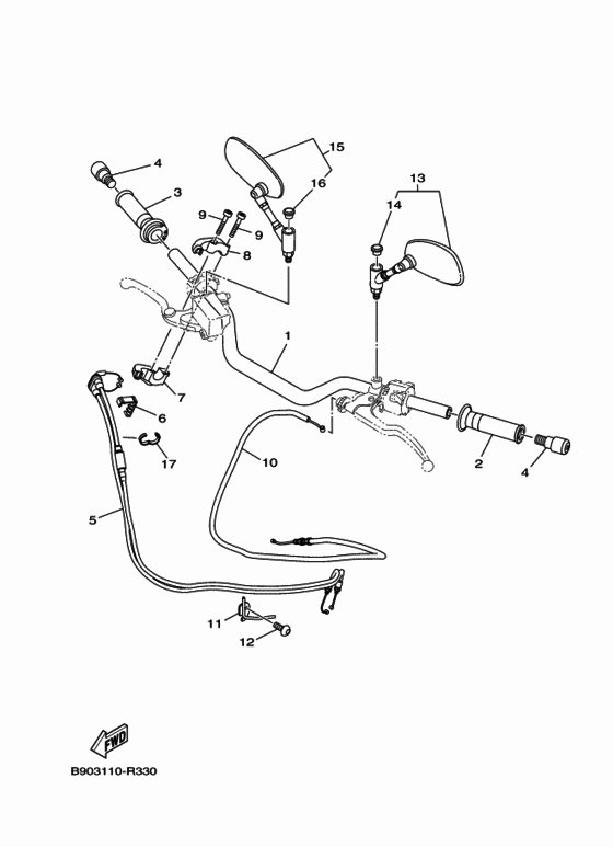 Steering handle & cable