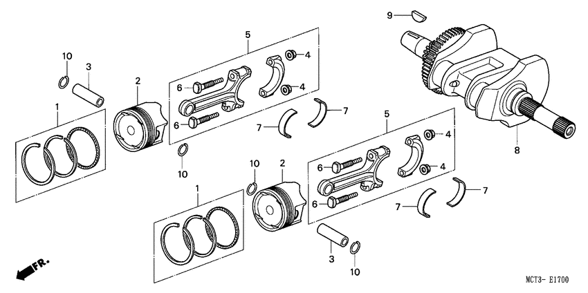 Crankshaft/piston