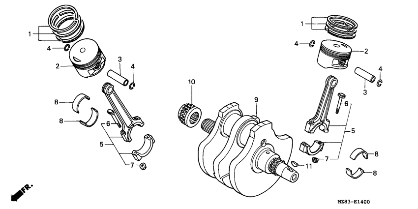 Crankshaft/piston