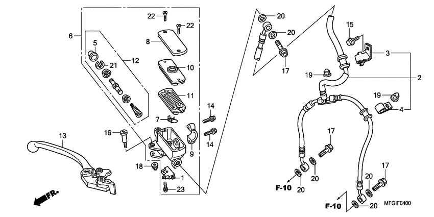 Fr. brake master cylinder