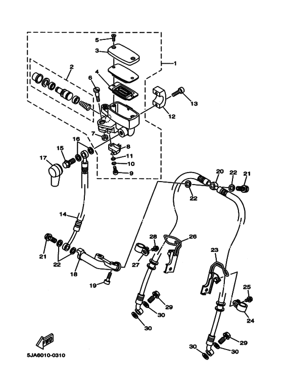 XV1600 Передний тормозной цилиндр