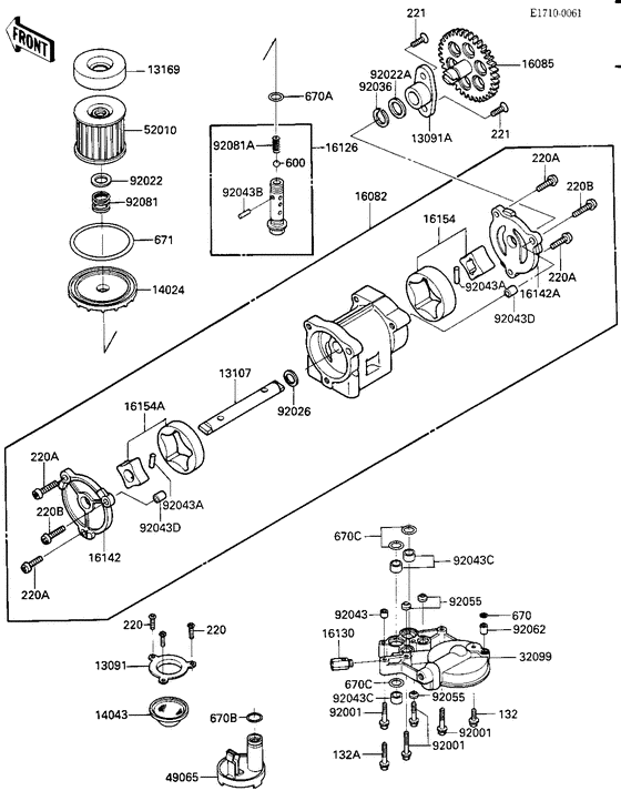 ZX900 Насос масляный  / фильтр масляный