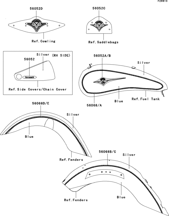 VN2000 Decals(silver / blue)(j9f)