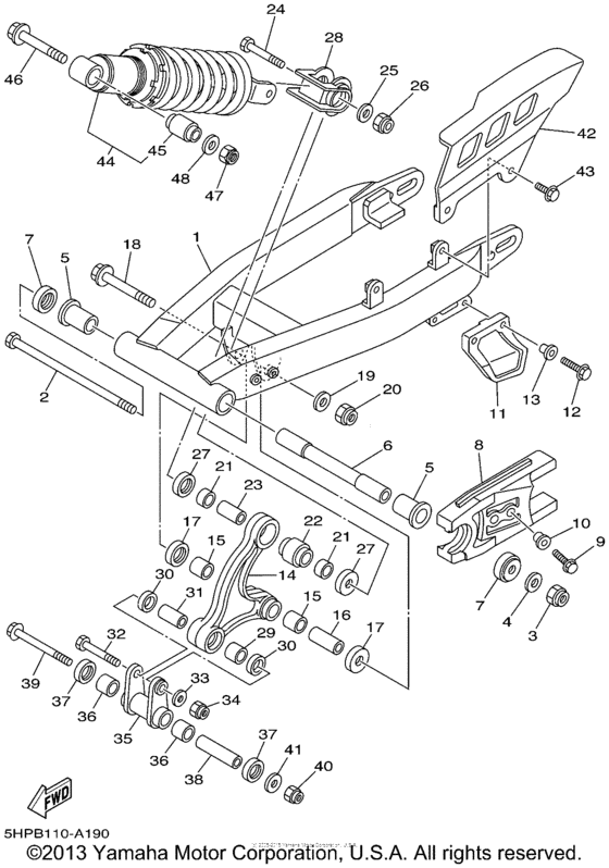 TTR125LP Задний рычаг подвески