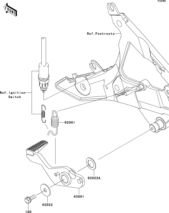 ER650 Педаль тормоза