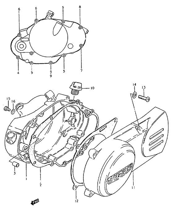 Crankcase cover ass`y  (v