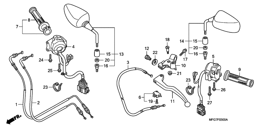 Handle lever/switch/ cable