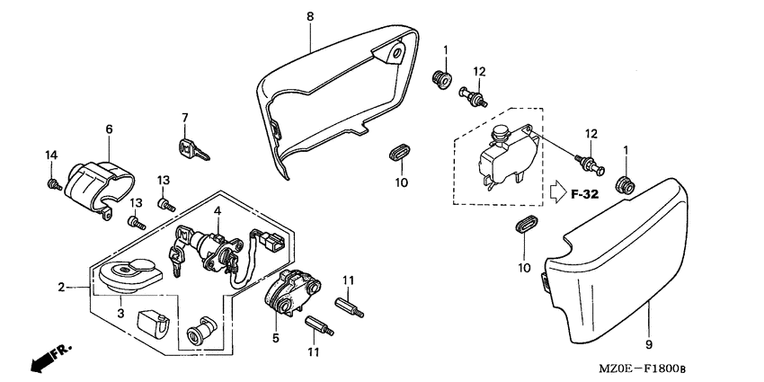 GL1500CD Боковая крышка