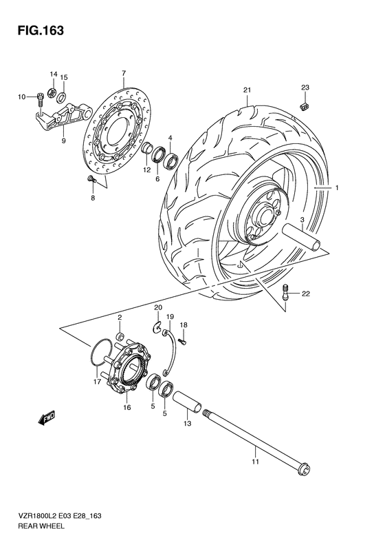 Rear wheel complete assy