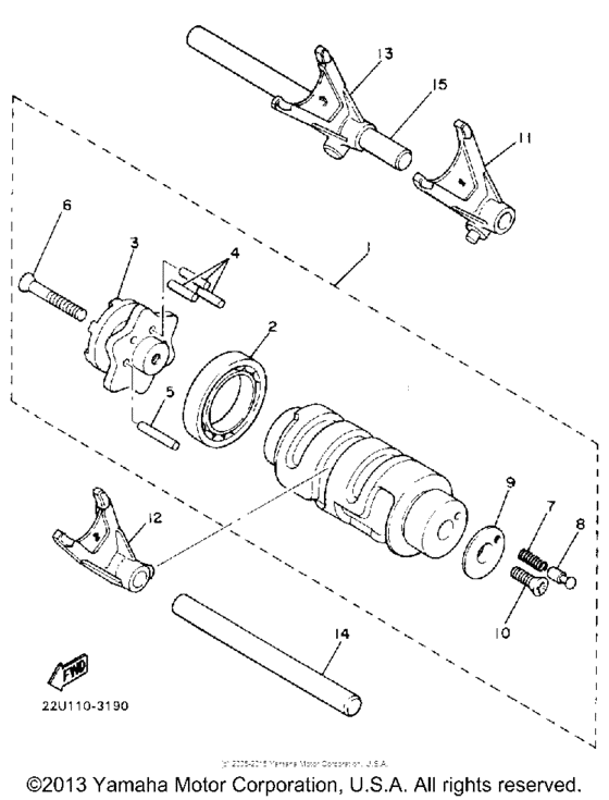 XV535U Shift cam-fork