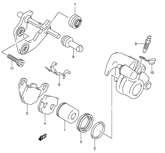 UE150 Передний суппорт