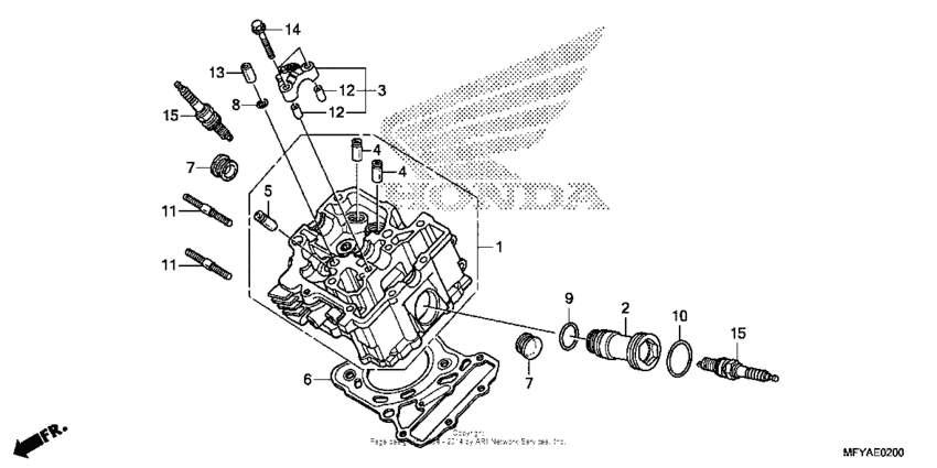 VT1300CS (ABS) Передняя головка цилиндров