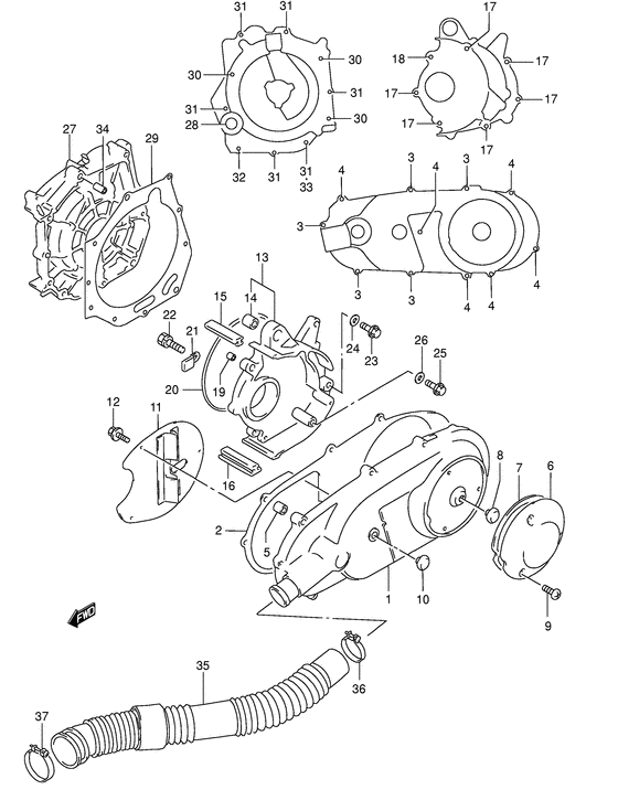 Crankcase cover ass`y  (v
