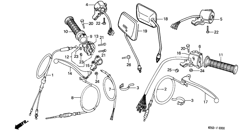 Handle lever/switch/cable