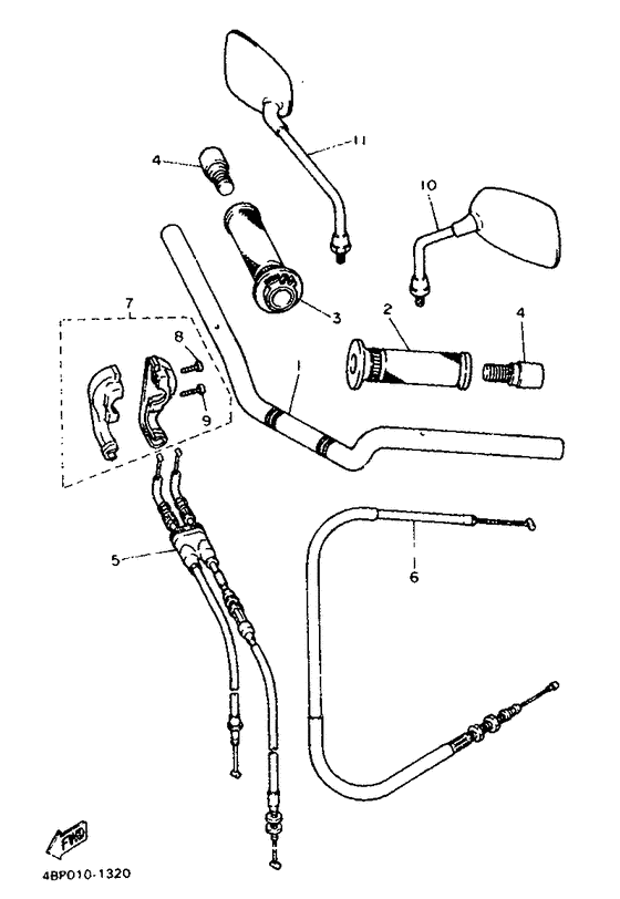 Steering handle. cable