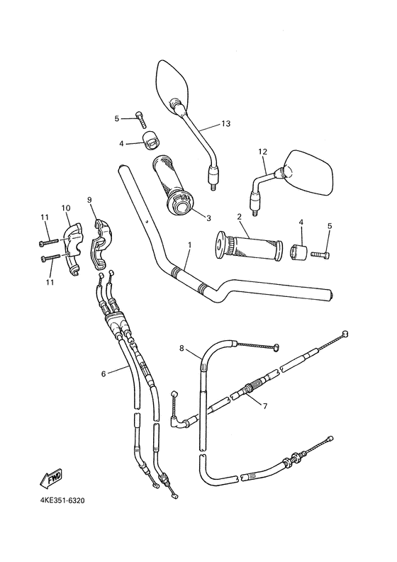 Steering handle. cable
