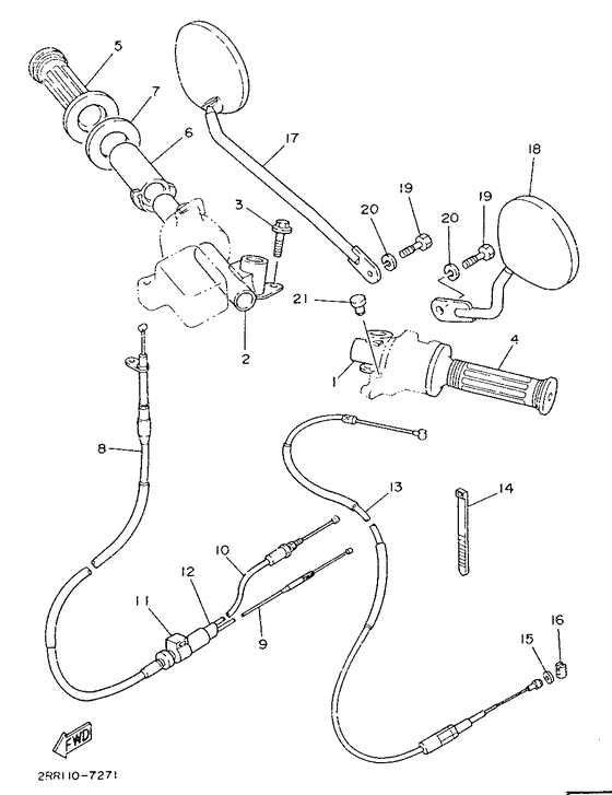 Steering handle. cable
