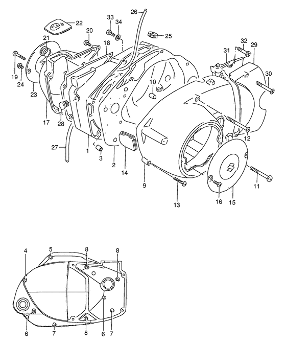 Crankcase cover ass`y  (v