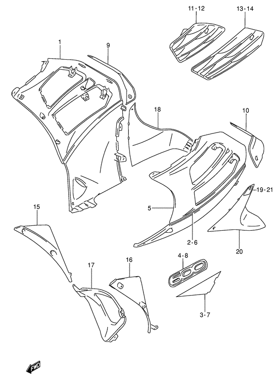 RF600 Under cowling body