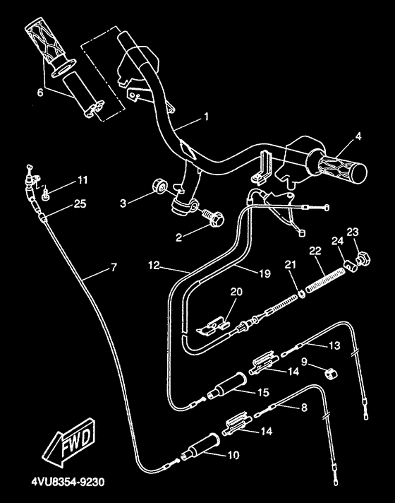 Steering handle. cable