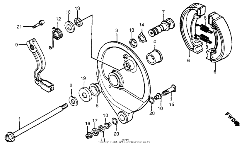 Rear brake panel 83