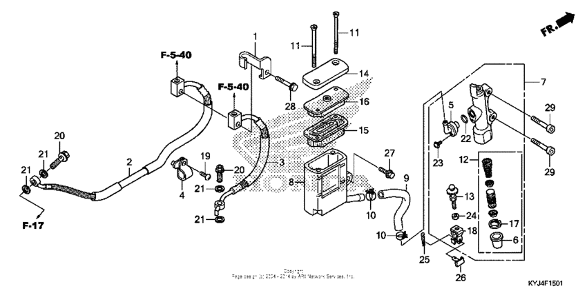 Rear brake master cylinder (cbr250ra)