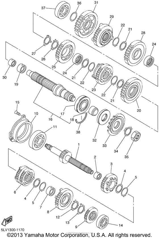 FZS1000N Трансмиссия