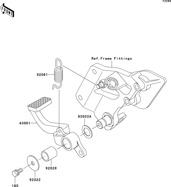 ZX1200 Педаль тормоза