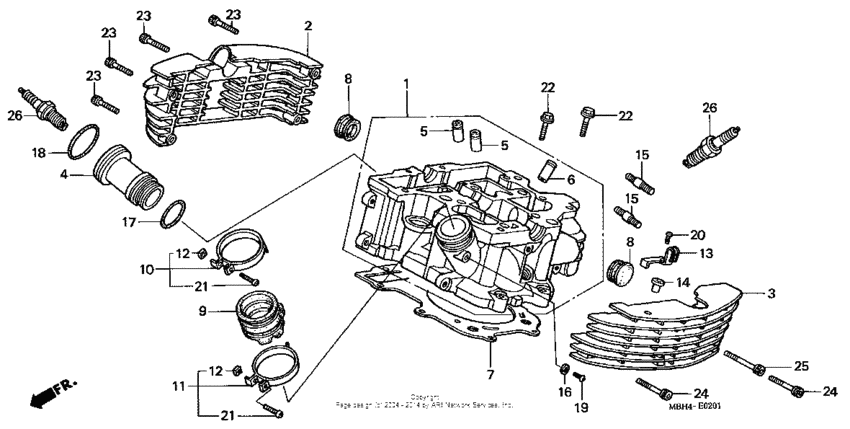 VT1100C3 Головка цилиндров задняя