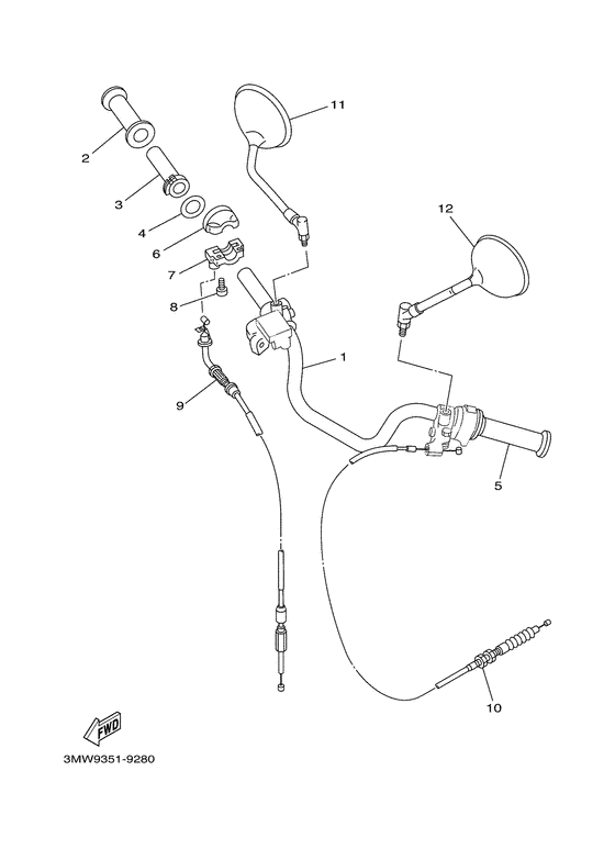 Steering handle. cable