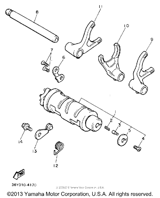 Shift cam-fork