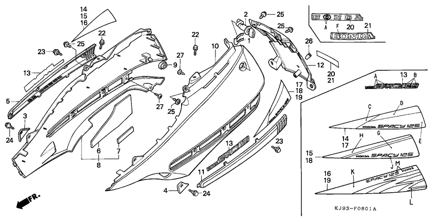 Center cover/rear cover