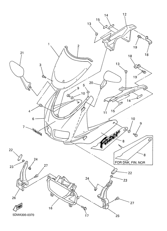 FZS600SP Обтекатель 1
