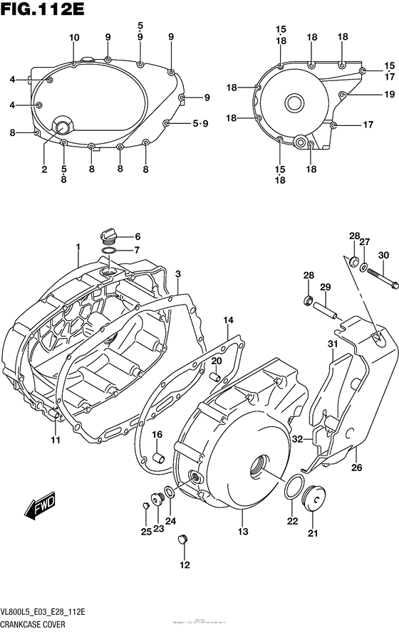 VL800B Crankcase Cover (Vl800Tl5 E33)