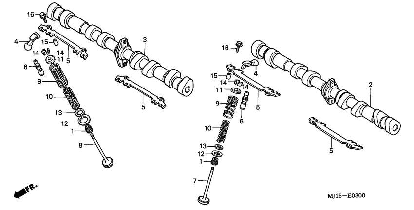 CBX750P2 Распред вал / клапана