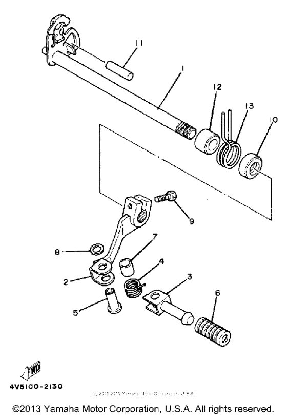 Shift shaft-pedal