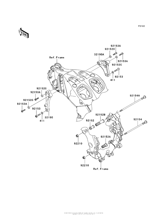 ZX1400 Крепление двигателя