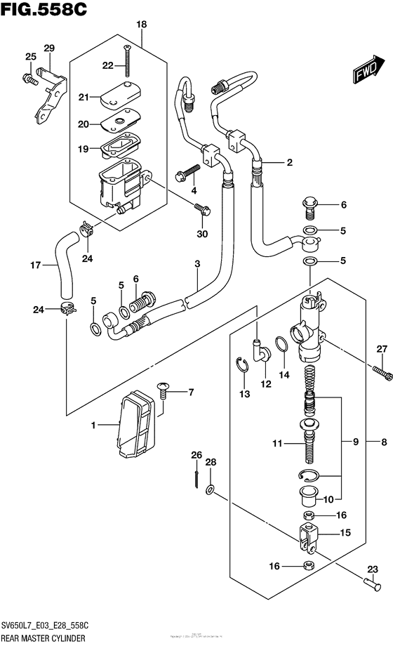 Rear Master Cylinder (Sv650Al7 E28)